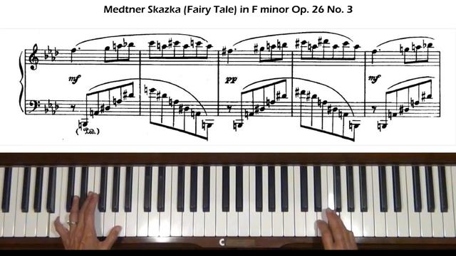 Medtner Skazka (Fairy Tale) in F minor Op. 26, No. 3 Piano Tutorial смотреть онлайн