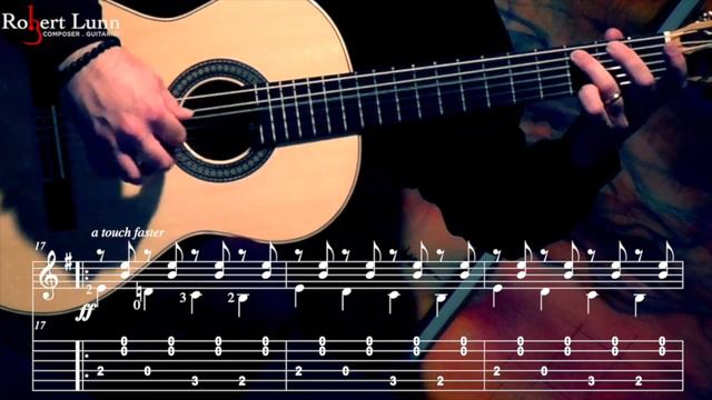 TWILIGHT TURNS TO NIGHT - Full Sheet Music/TAB - Classical Guitar - Robert Lunn смотреть онлайн
