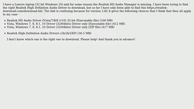 Which Realtek High Definition Audio Driver To Download For Windows 10?