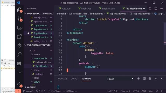 Vue.js Firebase Authentication - New Project Tutorial смотреть онлайн