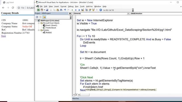 Web Scraping # 15 | Data Extraction from website | Excel VBA смотреть онлайн