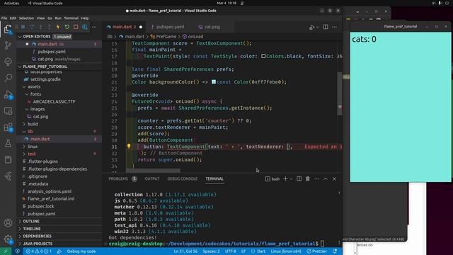 Flame SharedPreferences to Preserve Game State in Flutter смотреть онлайн
