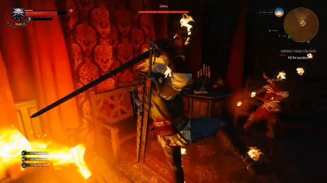 The Witcher 3 Salma the Succubus Boss Fight Hard Mode смотреть онлайн