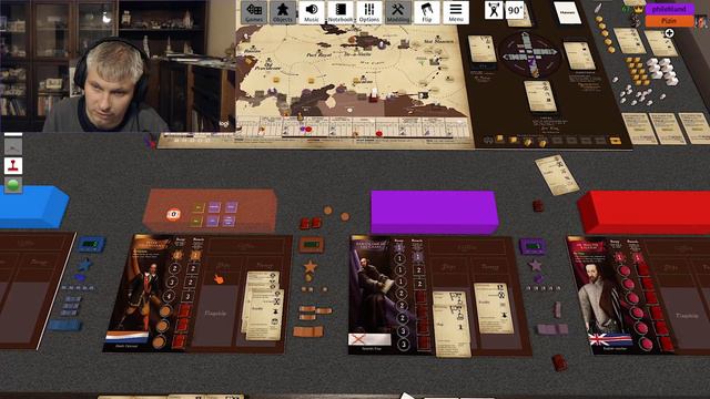Pax Hispanica prototype gameplay with designer Phil Eklund (2 players), TTS смотреть онлайн