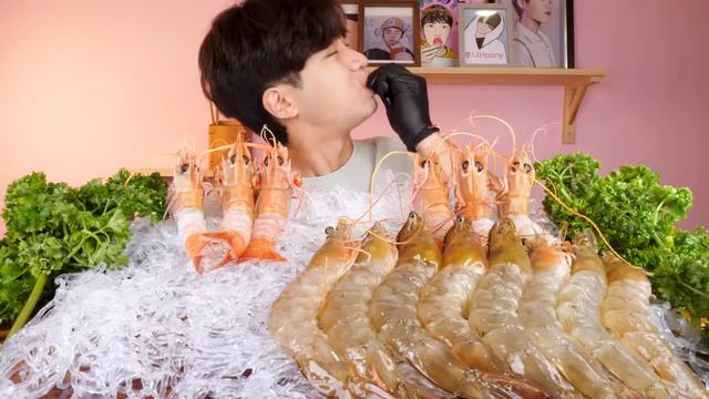 MUKBANG ASMRㅣAmzaing! Raw Shrimp Red Banded Lobster Sashimi Eat🦐Korean Seafood 후니 Hoony Eatingsound