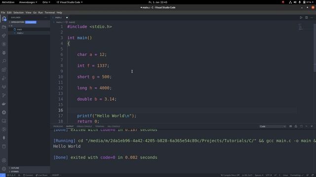 C Tutorial #02 Variablen und Datentypen [Full-HD] [Deutsch/German] смотреть онлайн