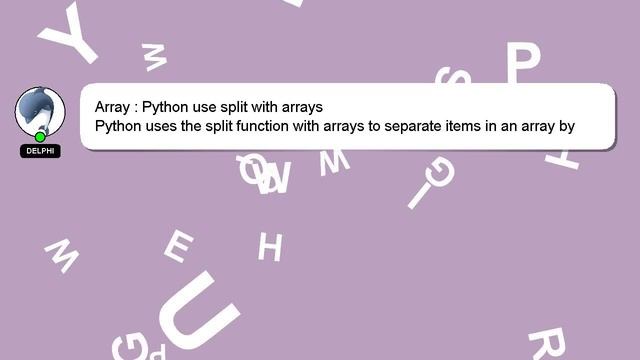Array : Python use split with arrays смотреть онлайн