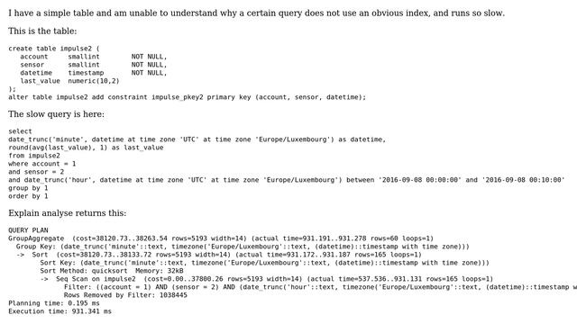 Databases: PostgreSQL "at time zone" construct does not use index смотреть онлайн