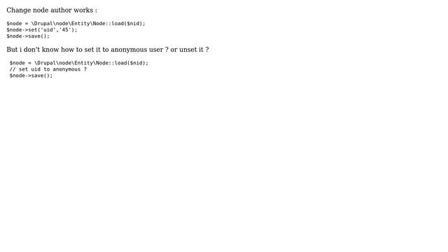 Drupal: How to set a node to anonymous author? смотреть онлайн