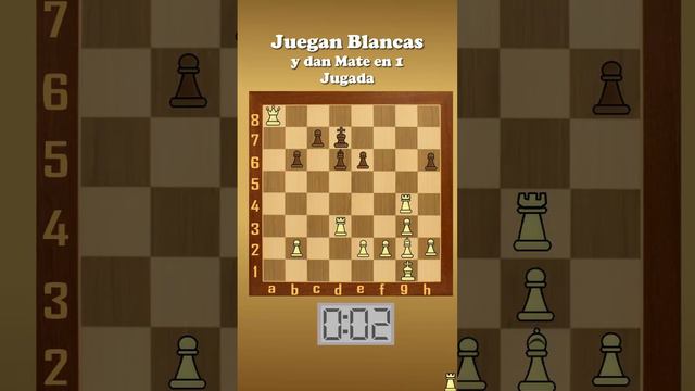 Mate en solo 1 Jugada. #short N° 009 Acertijo de Ajedrez смотреть онлайн