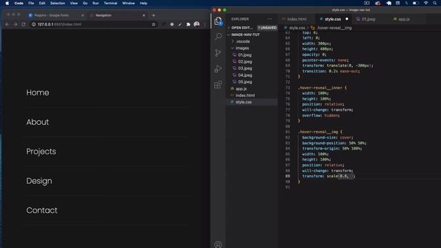 JavaScript: Navigation With Animated Image Hover Effect смотреть онлайн