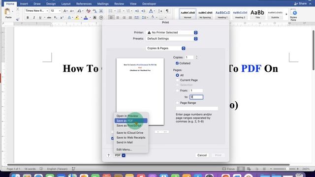 How To Convert a Word Document To PDF on MAC смотреть онлайн