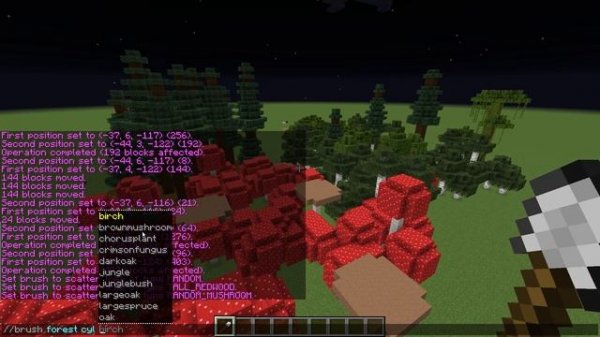 Minecraft World Edit Tutorial Set Command, Forest Brush, Sphere Brush and Biome Brush