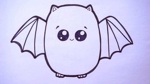 Рисуем картинку летучей мыши для детей | How to draw a picture of a bat for kids смотреть онлайн