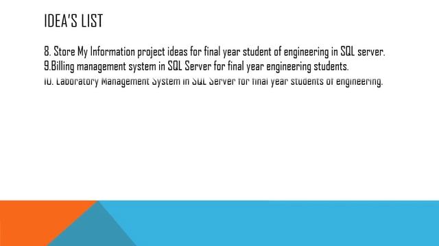 SQL Server database project ideas for final year engineering student смотреть онлайн