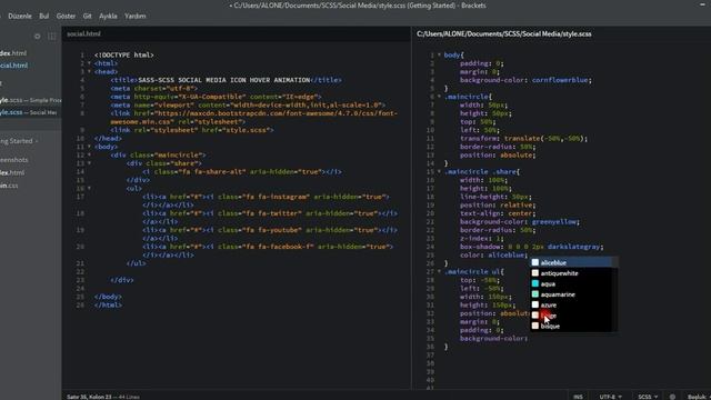 BUILDING SOCIAL MEDIA ICON CIRCLE ANIMATION IN SASS (SCSS) смотреть онлайн