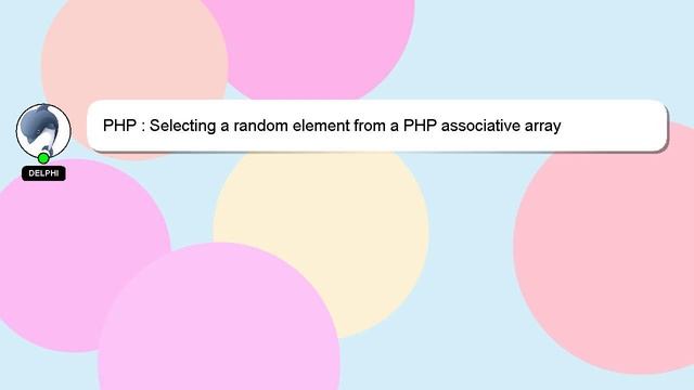 PHP : Selecting a random element from a PHP associative array смотреть онлайн