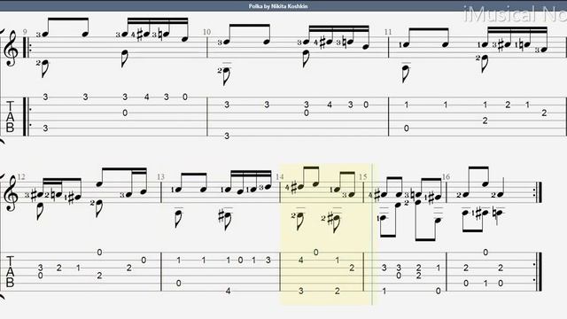 Guitar TAB - Nikita Koshkin : No 19. Polka (24 Easy Pieces) | Tutorial Sheet Lesson #iMn смотреть онлайн