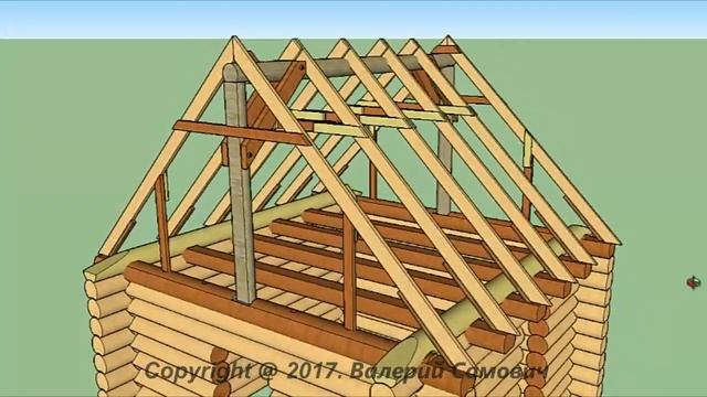 Наслонные стропила. Крыша сруба.Технология. Часть3. смотреть онлайн