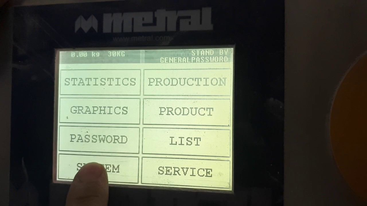 Ленточные весы Metral - параметры меню смотреть онлайн