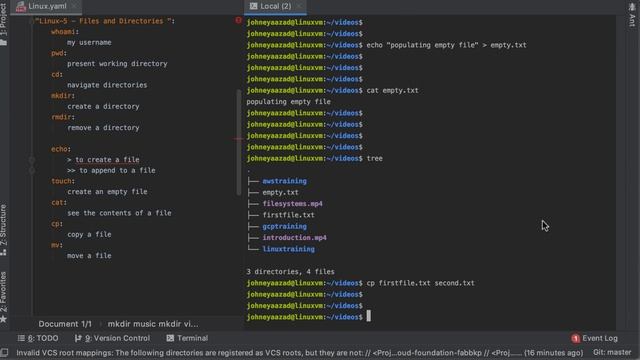 Linux Training 5 - Commands . , .. , whoami, clear, pwd, cd, mkdir, rmdir, echo, touch, cat, cp, mv смотреть онлайн