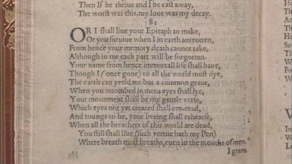 Shakespeare's Sonnet #81 "Or I shall live your epitaph to make"