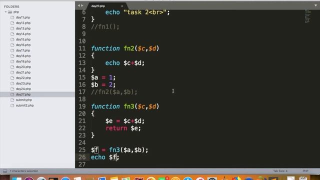 PHP - Day 27 - Function defintion and calls (Basic Calculator Application) смотреть онлайн