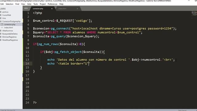 Formulario php y html- Mostrar registros de una tabla de PostgreSQL, en una tabla html desde php. смотреть онлайн