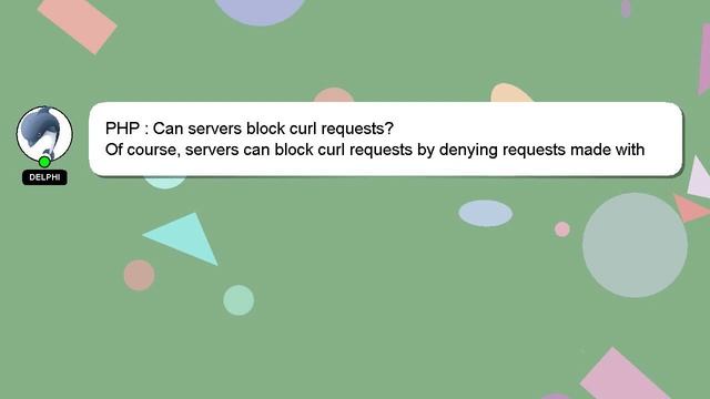 PHP : Can servers block curl requests? смотреть онлайн