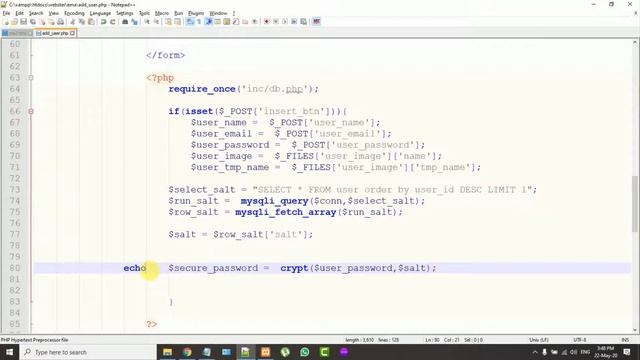 Add User | Encrypt Data in PHP - Part 2 | Lecture No. 24 | Webster смотреть онлайн