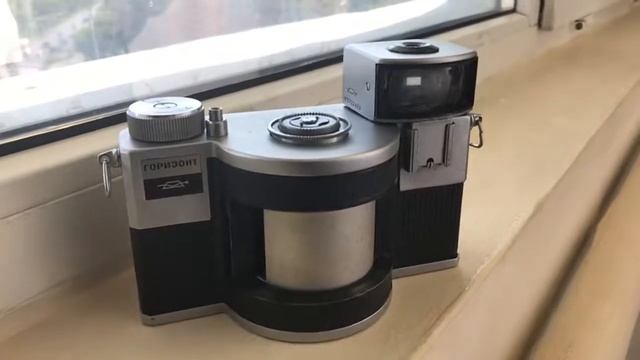 Работа панорамного фотоаппарата Горизонт, вид спереди смотреть онлайн