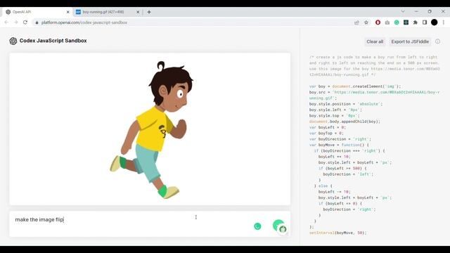 Use OpenAI Codex Sandbox to generate Javascript Animation смотреть онлайн