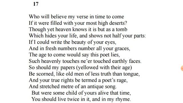 Sonnets by Shakespeare | Sonnet 17 смотреть онлайн