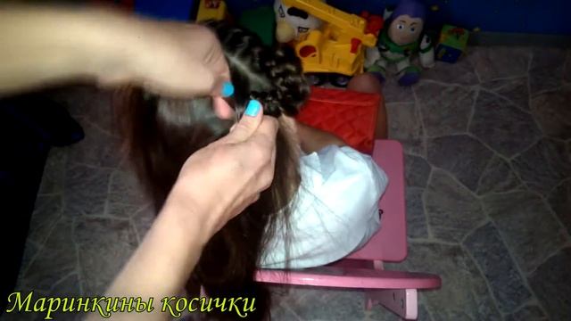 Прическа для девочки с цветком из косы. ОЧЕНЬ ПРОСТО, БЫСТРО И КРАСИВО | Прическа в школу! смотреть онлайн