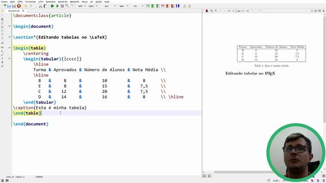 Tabelas No LaTeX Usando O Excel