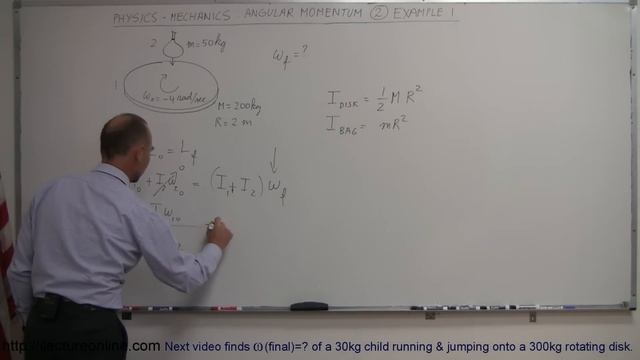 Physics 13.5 Angular Momentum (2 of 11) Ex. 1: Sand Bag on Rotating Disk смотреть онлайн
