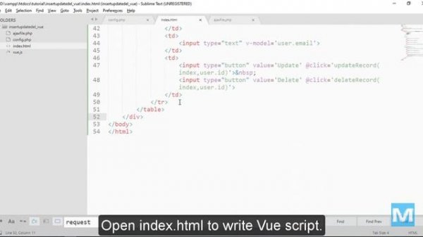 Insert Update and Delete records from MySQL with Vue.js