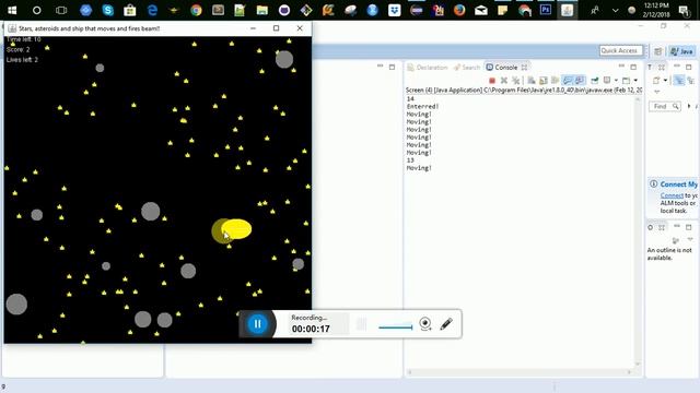 Spaceship and Asteroid game using Java смотреть онлайн