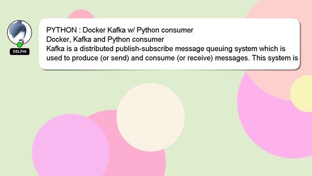 PYTHON : Docker Kafka w/ Python consumer смотреть онлайн