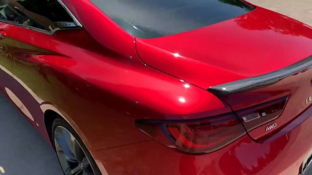 Dynamic Sunstone red tri coat Infiniti Q60 red sport walk around. twin turbo 400hp Best color ever! смотреть онлайн