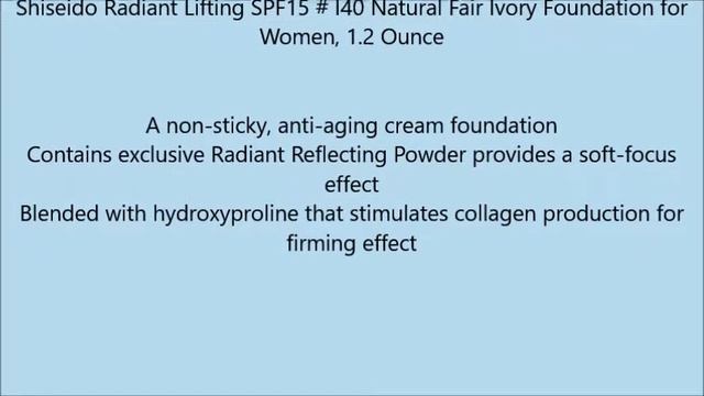 Shiseido Radiant Lifting SPF15 # I40 Natural Fair Ivory Foundation For Women, 1 2 Ounce