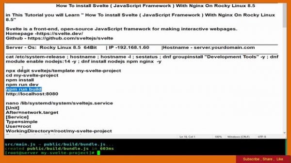How To install Svelte ( JavaScript Framework ) With Nginx On Rocky Linux 8.5