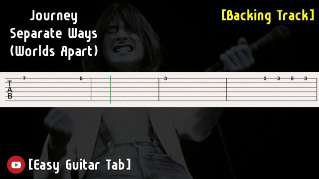 Journey - Separate Ways (Worlds Apart) Backing Track Guitar Tutorial [Tab]