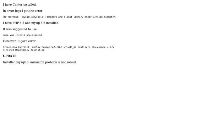 Unix & Linux: PHP 5.5 mysql 5.6 version mismatch смотреть онлайн