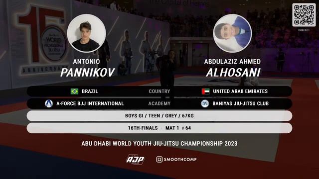 [Day 1 – Mat 1] ABU DHABI WORLD YOUTH JIU-JITSU CHAMPIONSHIP 2023