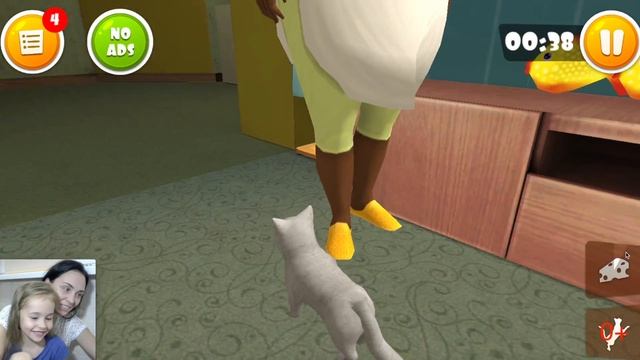 СИМУЛЯТОР Маленького КОТЕНКА Кошка разбивает вазы и ловит мышей Игра для детей смотреть онлайн