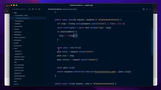 Generate unique post slugs in AdonisJS ( Node.js ) смотреть онлайн