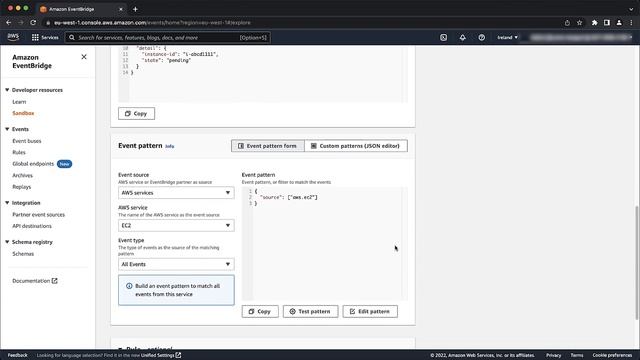 How can I create a custom event pattern for an EventBridge rule? смотреть онлайн