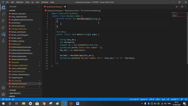 Write a Java program to convert a hexadecimal to a decimal number | Hexadecimal number to Decimal смотреть онлайн