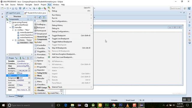 JAVA ECLIPSE GUI TUTORIAL 7 JEMEUBAR, JMENU, JMENU ITE, JRADIOBUTTON смотреть онлайн